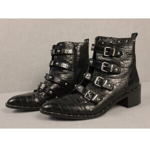 Fergalicious by Fergi Haven Booties Black Buckle Ankle Boots Womens 8.5M US